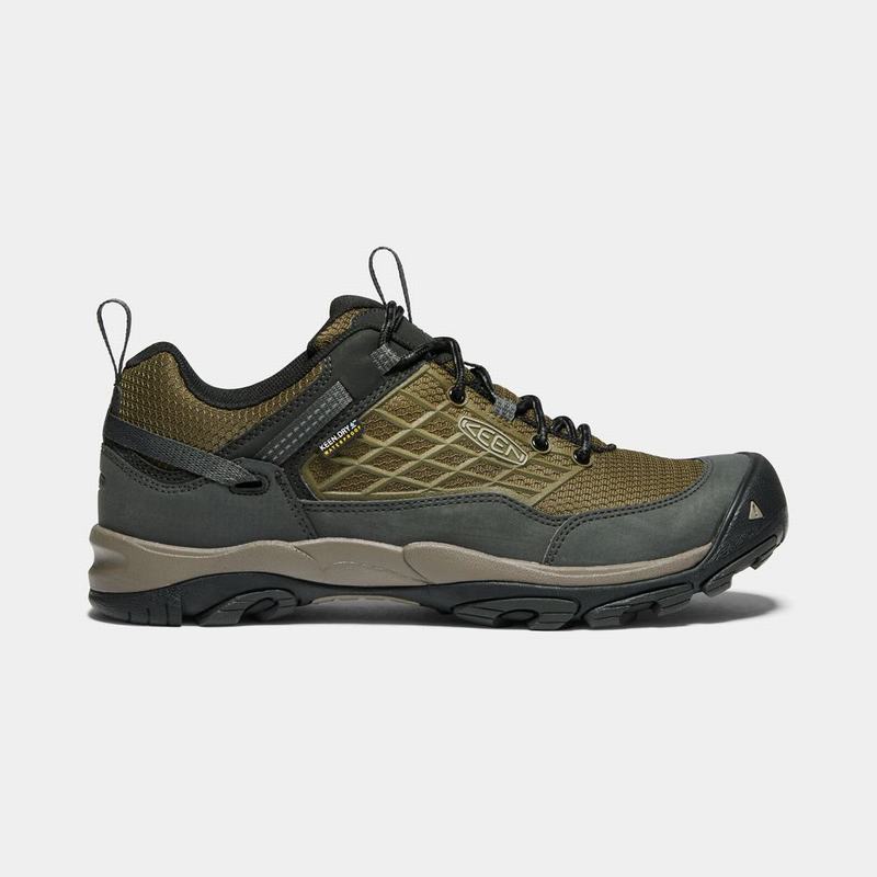 Keen 靴 | キーンサルツマンウォータープルーフ 登山 靴 メンズ 暗オリーブ / 黒 | 235487-RKP